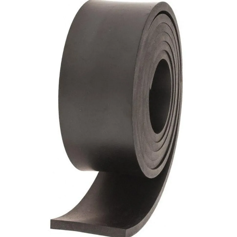 Rubber Strip: Neoprene, 1/4" Thick, 2" Wide, 5.000' Long, Black
