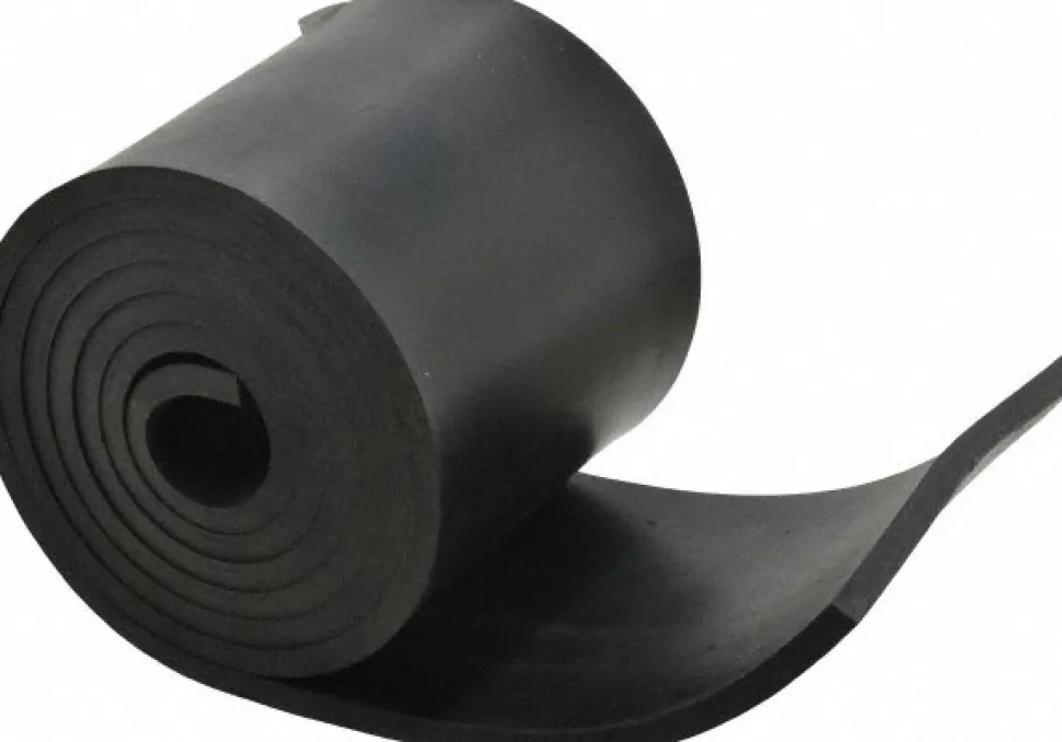 Rubber Strip: Neoprene, 1/4" Thick, 4" Wide, 5.000' Long, Black