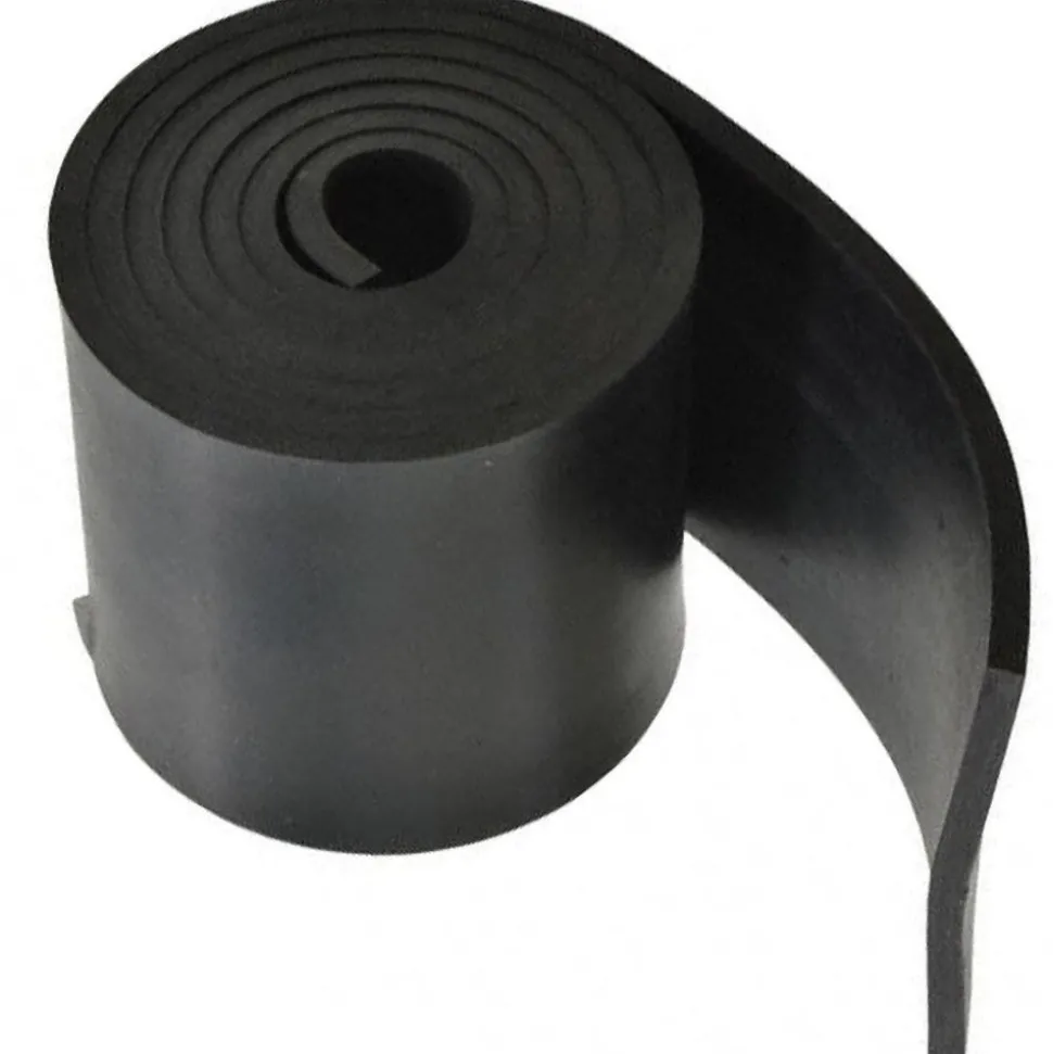 Rubber Strip: Neoprene, 1/4" Thick, 4" Wide, 5.000' Long, Black