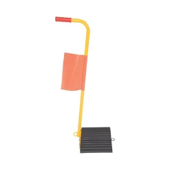Rubber Wheel Chock With Handle and Flag: 12 In.