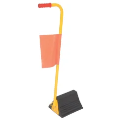 Rubber Wheel Chock With Handle and Flag: 12 In.