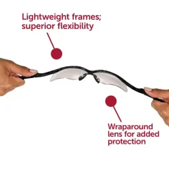 Safety Glasses: Scratch-Resistant, Polycarbonate, Clear Mirror Lenses, Full-Framed