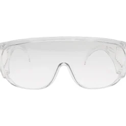 Safety Glasses: Uncoated, Polycarbonate, Clear Lenses, Frameless