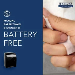 Sanitouch Manual Hard Roll Towel Dispenser, Black, for 1.75" Core Roll Towels, 12.63" x 16.13" x 10.2"