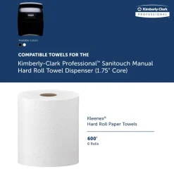 Sanitouch Manual Hard Roll Towel Dispenser, Black, for 1.75