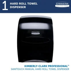 Sanitouch Manual Hard Roll Towel Dispenser, Black, for 1.75