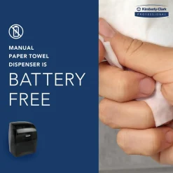 Sanitouch Manual Hard Roll Towel Dispenser, Black, for 1.5" Core Roll Towels, 12.63" x 16.13" x 10.2"