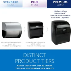 Sanitouch Manual Hard Roll Towel Dispenser, Black, for 1.5