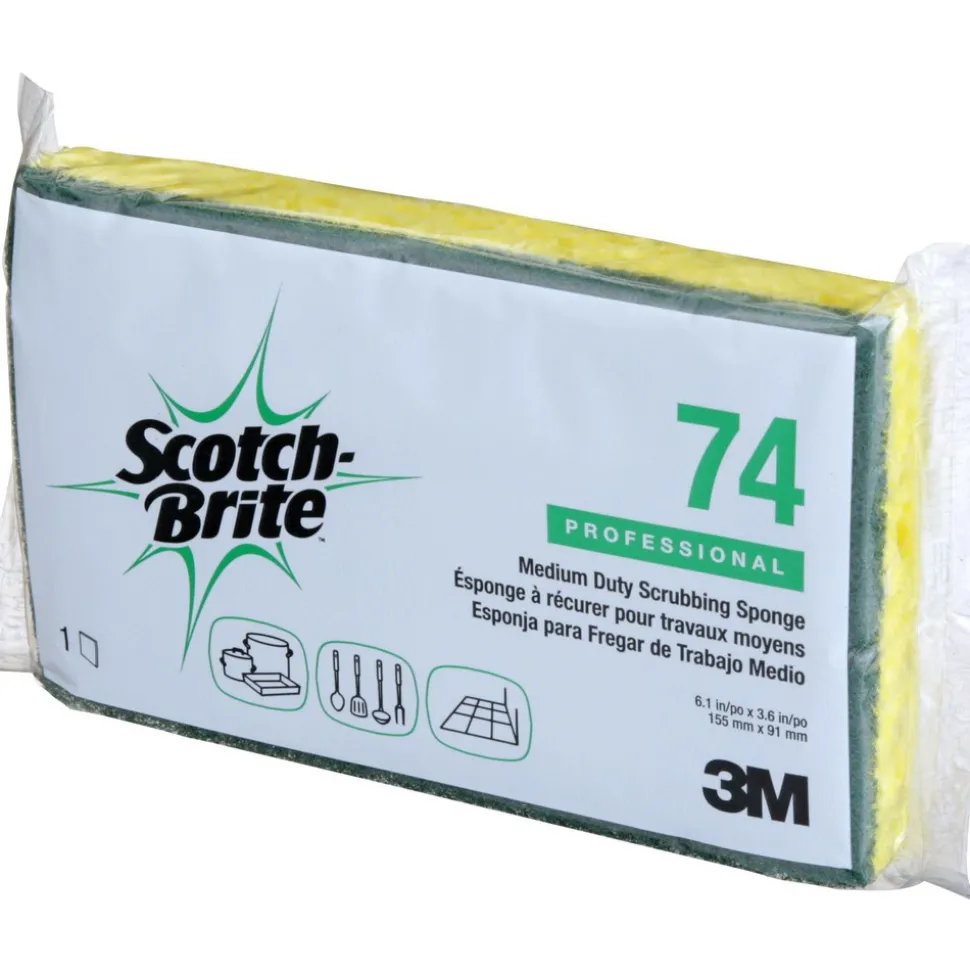 Scotch-Brite™ Medium Duty Scrub Sponge 74, 6.1 in x 3.6 in x 0.7 in