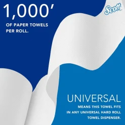 Scott Essential High Capacity Hard Roll Paper Towels (01000), White