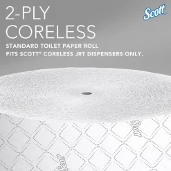 Scott Essential Jumbo Roll Coreless Toilet Paper (07006), 2-ply, White