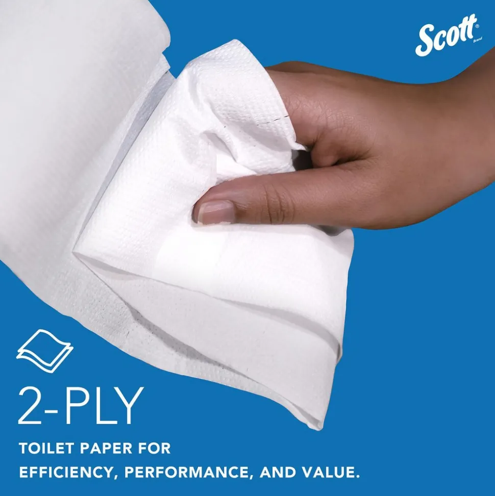 Scott Essential Jumbo Roll (JR) Commercial Toilet Paper (67805), 100% Recycled Fiber, 2-ply, White