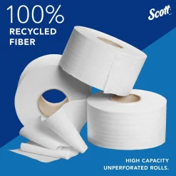 Scott Essential Jumbo Roll (JR) Commercial Toilet Paper (67805), 100% Recycled Fiber, 2-ply, White