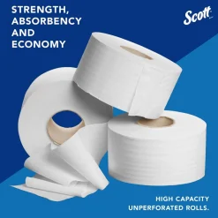 Scott Essential Jumbo Roll (JR) Commercial Toilet Paper (07805), 2-ply, White
