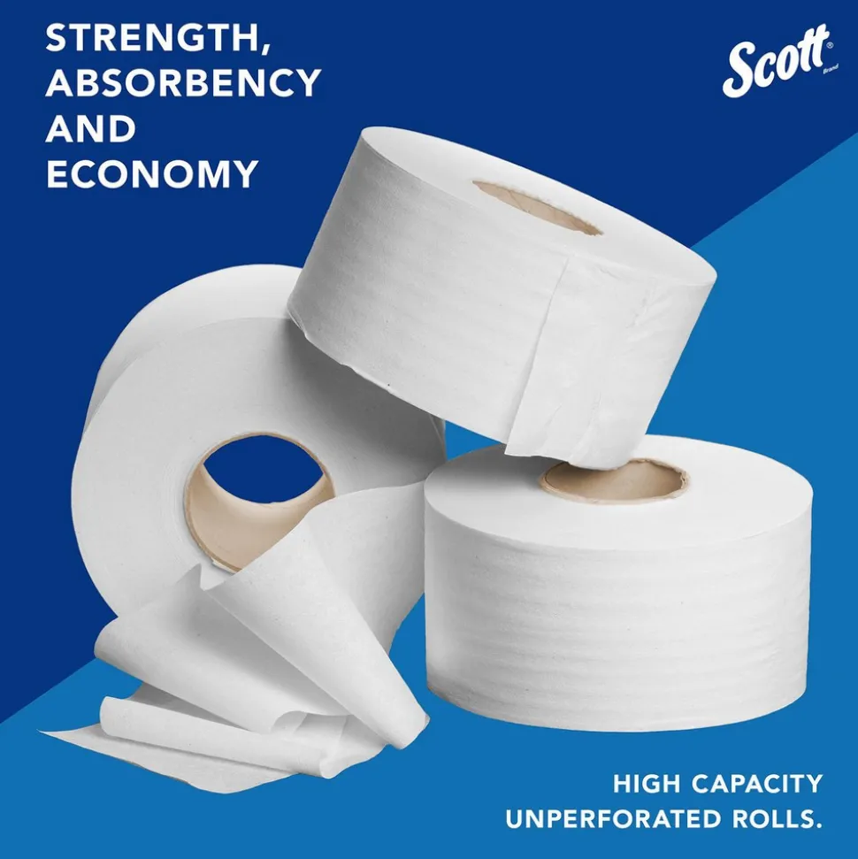Scott Essential Jumbo Roll (JR) Commercial Toilet Paper (07805), 2-ply, White