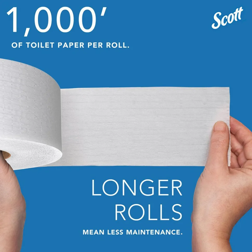 Scott Essential Jumbo Roll (JR) Commercial Toilet Paper (07805), 2-ply, White