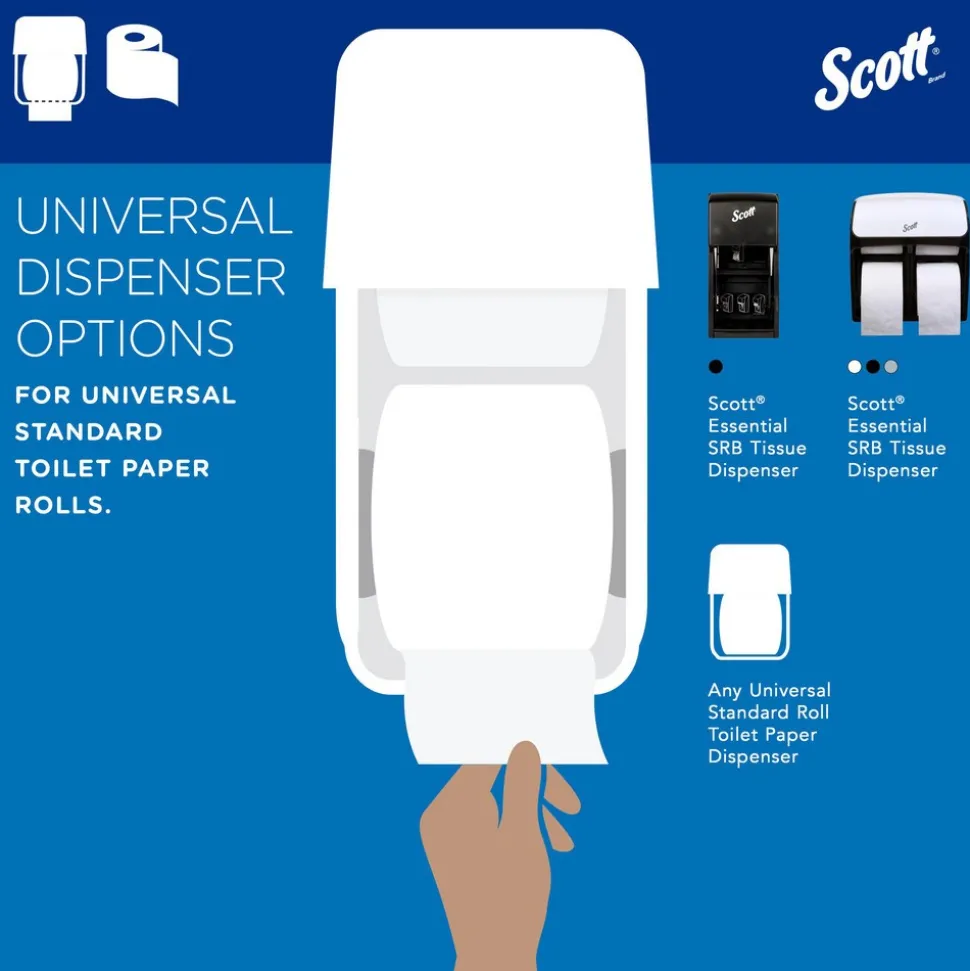Scott Essential Professional Standard Roll Bathroom Tissue (04460), 2-ply, White