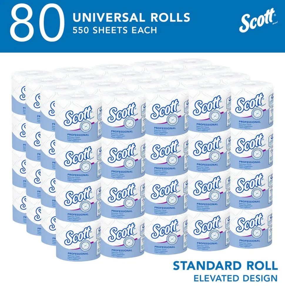 Scott Essential Professional Standard Roll Bathroom Tissue (04460), 2-ply, White