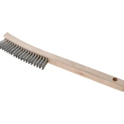 Scratch Brush: 3 Row, 19 Column, Stainless Steel