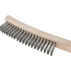 Scratch Brush: 3 Row, 19 Column, Stainless Steel
