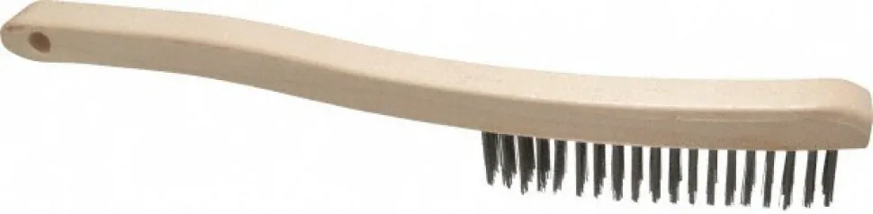 Scratch Brush: 3 Row, 19 Column, Stainless Steel