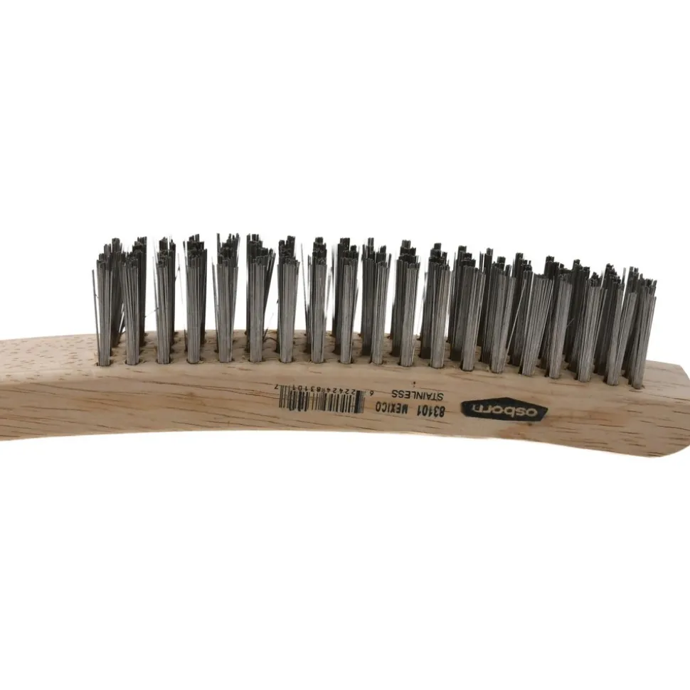 Scratch Brush: 4 Row, 19 Column, Stainless Steel