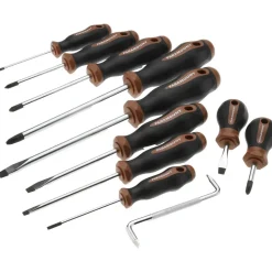 Screwdriver Set: 11 Pc, Cabinet, Offset, Phillips & Slotted