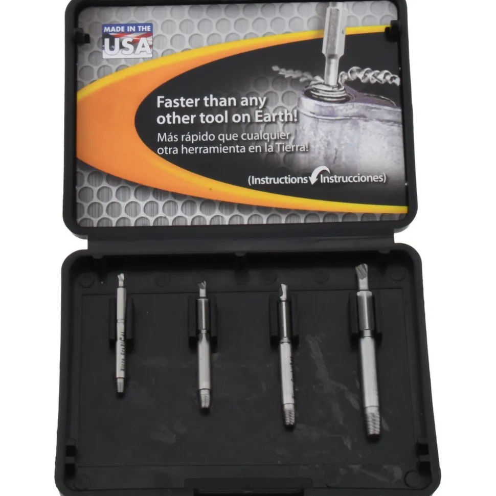 Screw Extractor & Drill: 4 Pc