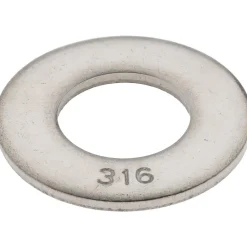 3/8" Screw Standard Flat Washer: Grade 316 Stainless Steel, Bright/Uncoated