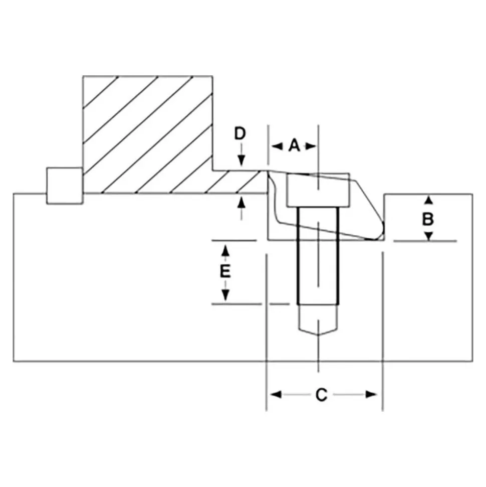 8-32 Screw Thread, 1/2" Wide x 0.1" High, Serrated Steel Standard Style Screw Mount Toe Clamp