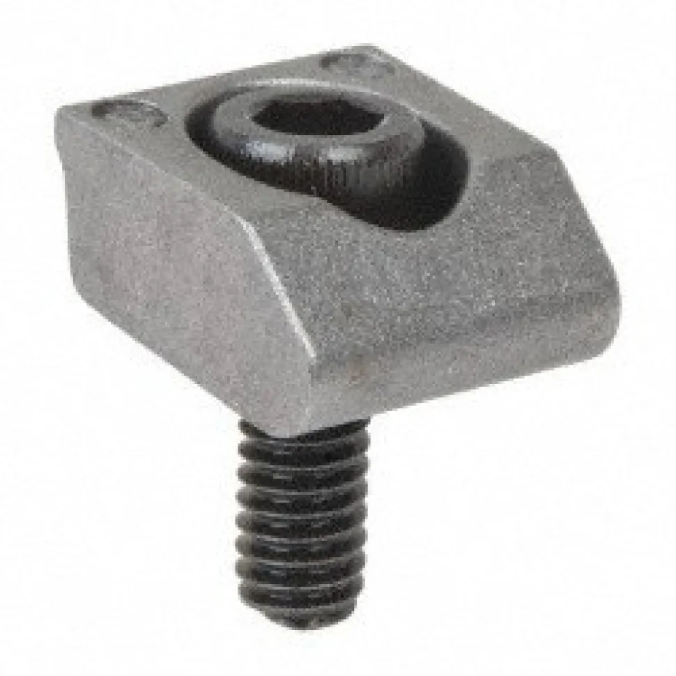 8-32 Screw Thread, 1/2" Wide x 0.1" High, Smooth Steel Standard Style Screw Mount Toe Clamp