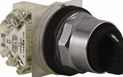Selector Switch Only: 3 Positions, Maintained (MA), 600Vac, 10 Amp, Black Knob