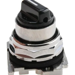 Selector Switch: 2 Positions, Maintained (MA), 0.5 Amp, Black Knob