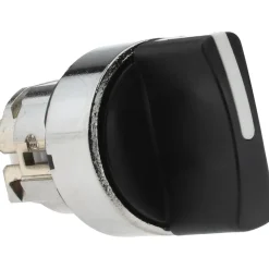 Selector Switch: 3 Positions, Maintained (MA), Black Handle