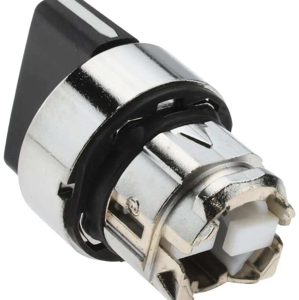 Selector Switch: 3 Positions, Maintained (MA), Black Handle