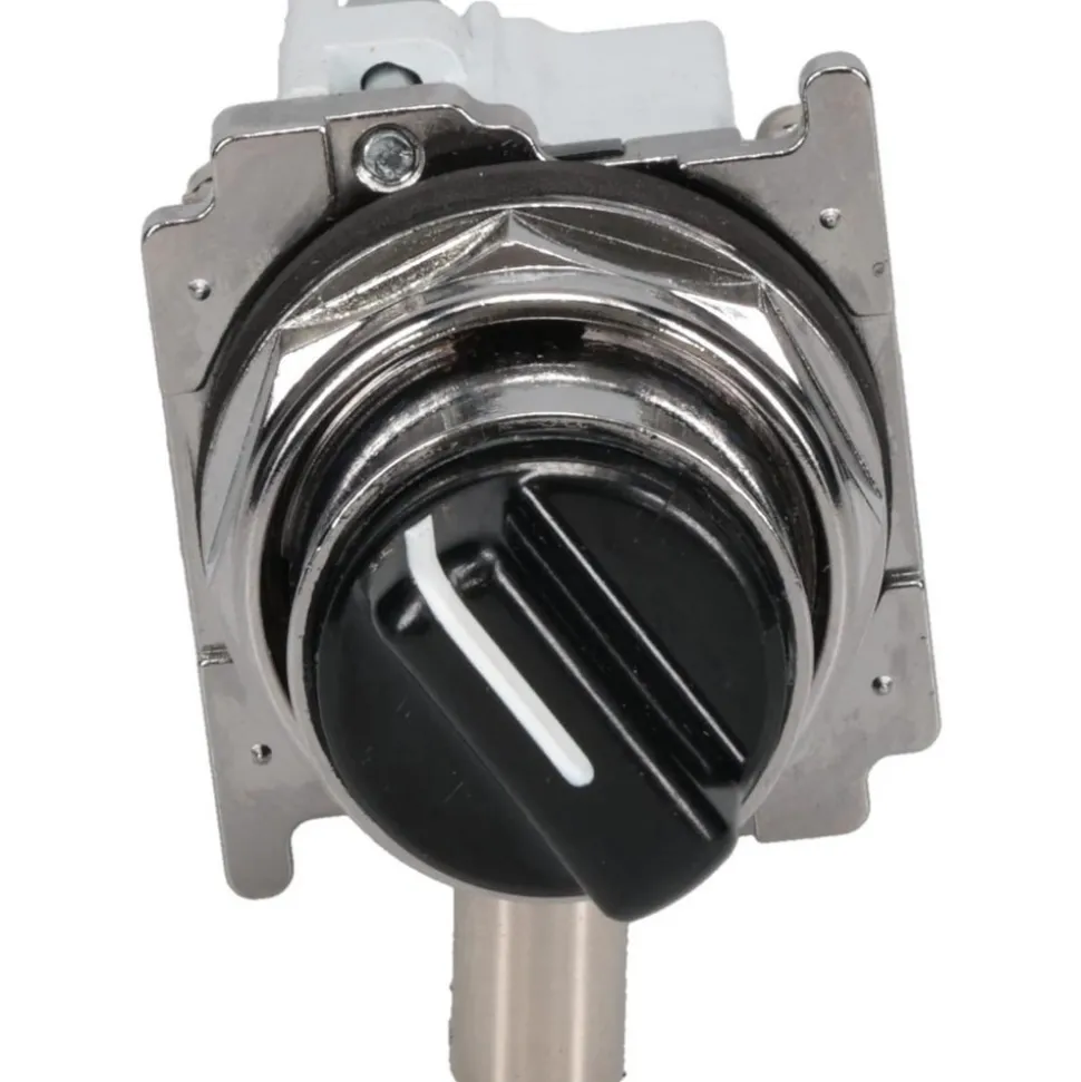 Selector Switch with Contact Blocks: 2 Positions, Maintained (MA), 0.5 Amp, Black Knob