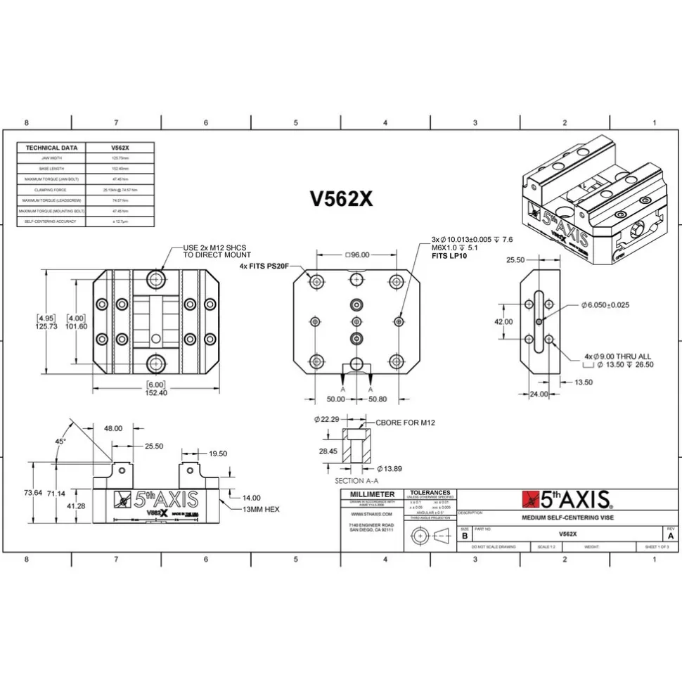 Self-Centering Vises: Jaw Width (Inch - 2 Decimals): 5.00