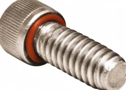Self-Sealing Socket Cap Head Socket Cap Screw: #10-32, 5/8" OAL, 18-8 Stainless Steel, Silicone O-Ring