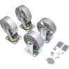 Semi Steel Caster Kit: 6 In. x 2 In. 8000 Lb. Capacity Silver