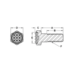 Serrated Tooth, 1/4-20, 1/2" Shank Length, 1/2" Thread Length, Black Oxide Finish, Hex Head, Adjustable Positioning Gripper