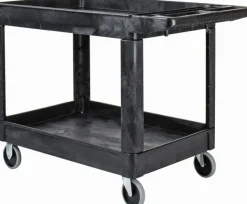 Service Utility Cart: 39" Long, 33-1/4" Wide, Plastic, 500.000 lb Capacity, Black