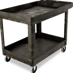 Service Utility Cart: 39" Long, 33-1/4" Wide, Plastic, 500.000 lb Capacity, Black