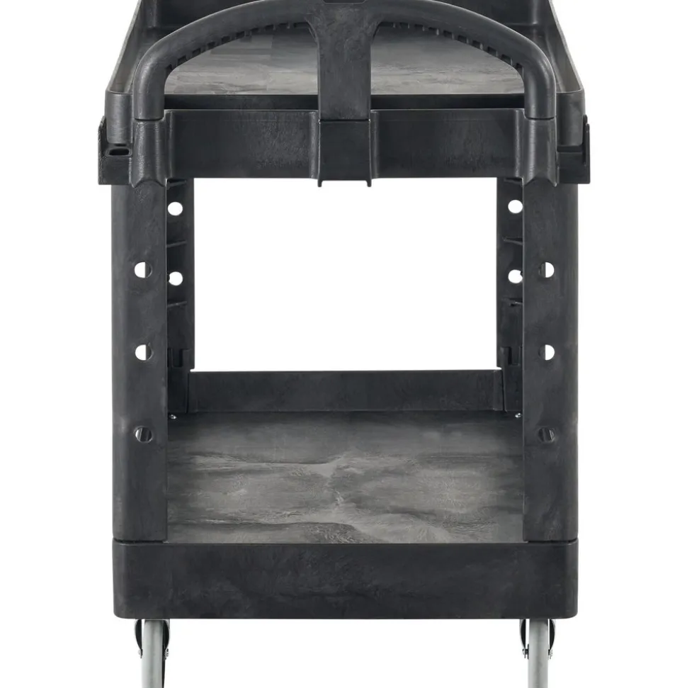 Service Utility Cart: 39" Long, 18" Wide, Resin, 500.000 lb Capacity, Black