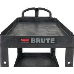 Service Utility Cart: 55" Long, 26" Wide, Resin, 750.000 lb Capacity, Black