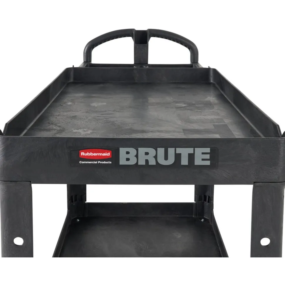 Service Utility Cart: 55" Long, 26" Wide, Resin, 750.000 lb Capacity, Black