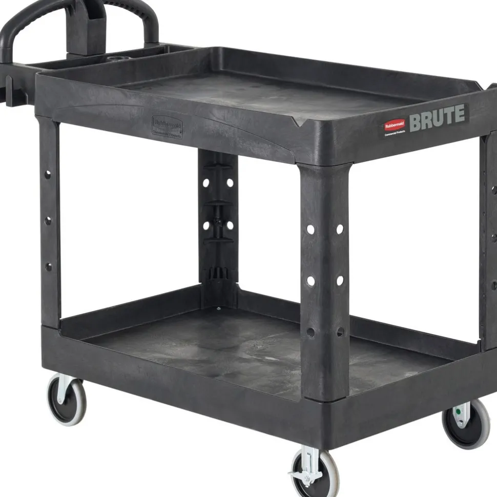 Service Utility Cart: 55" Long, 26" Wide, Resin, 750.000 lb Capacity, Black