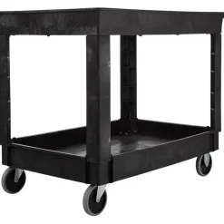 Service Utility Cart: 40-1/4" Long, 30" Wide, Plastic, 300.000 lb Capacity, Black