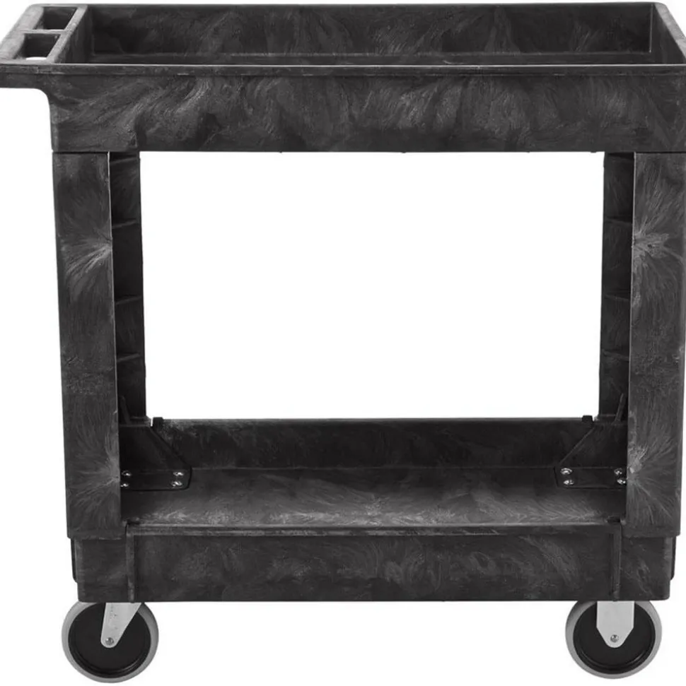 Service Utility Cart: 50" Wide, Plastic, 500.000 lb Capacity, Black