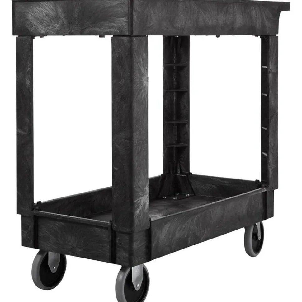 Service Utility Cart: 50" Wide, Plastic, 500.000 lb Capacity, Black