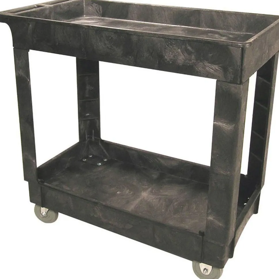 Service Utility Cart: 50" Wide, Plastic, 500.000 lb Capacity, Black
